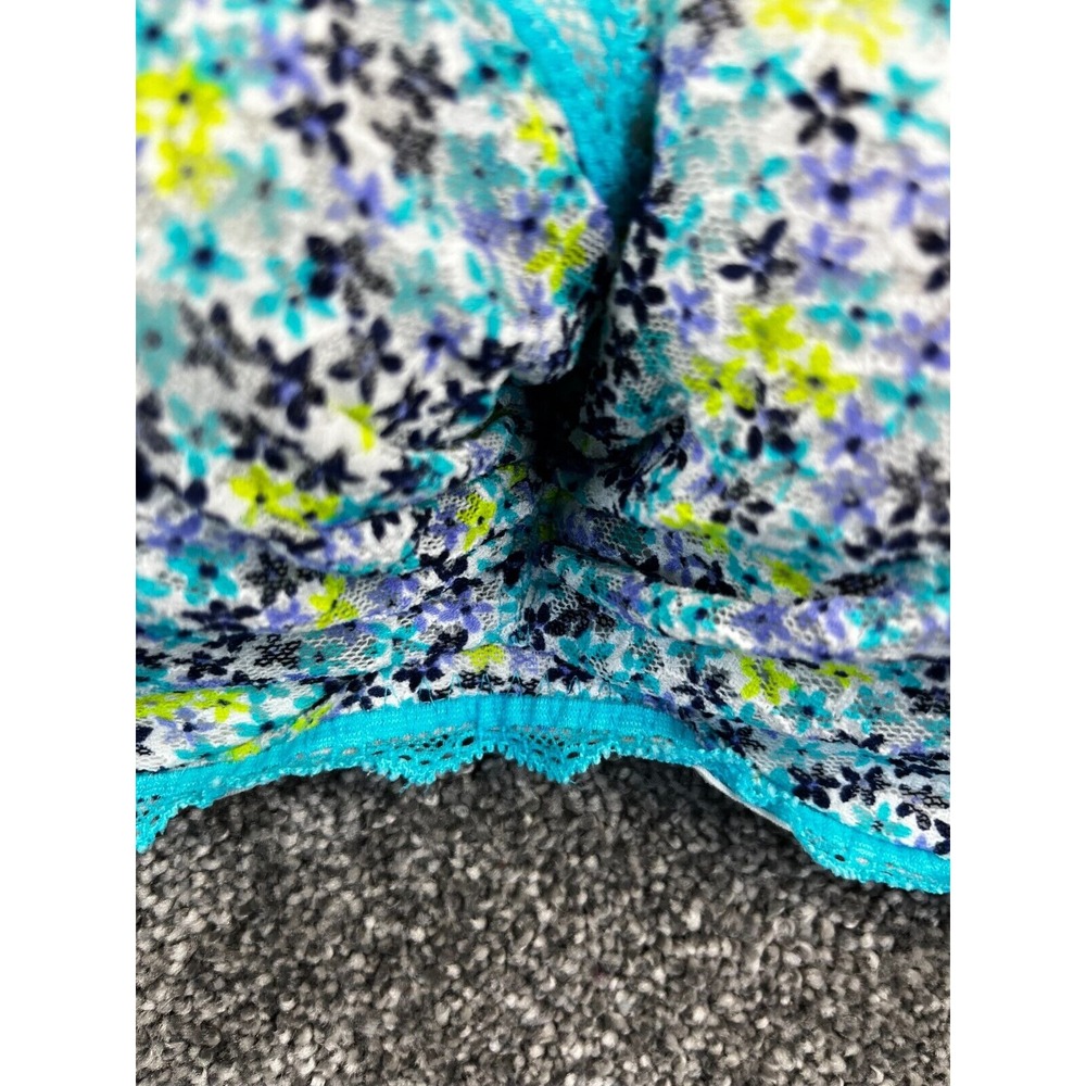 Victoria's Secret Bra Womens 34‎ D Flowered Underwire Padded Lined Demi Blue - Picture 4 of 9